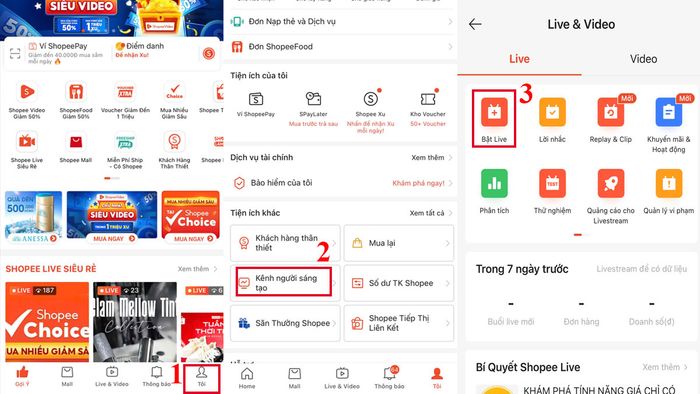 Hướng dẫn Live trên Shopee bằng điện thoại - Bước 2